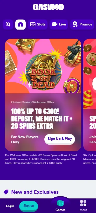 Casumo Casino ohne Verifizirung 2026