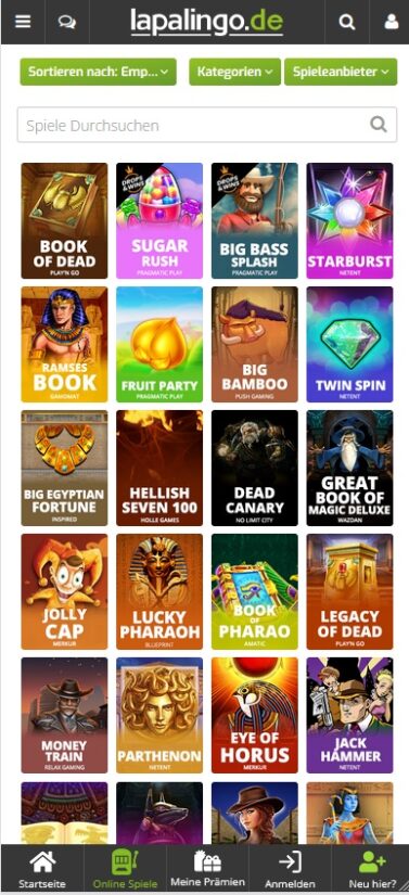 Lapalingo Casino ohne KYC
